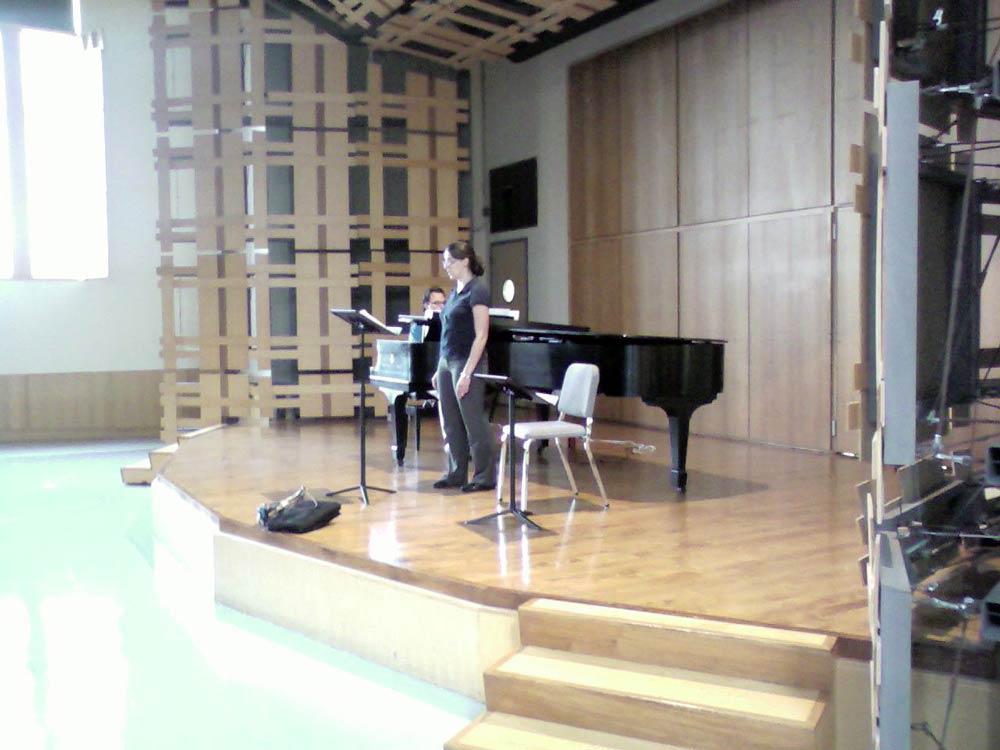 Crystal and João Paulo Casarotti rehearsing for a concert of Mahle's music at Rock Hall, Philadelphia